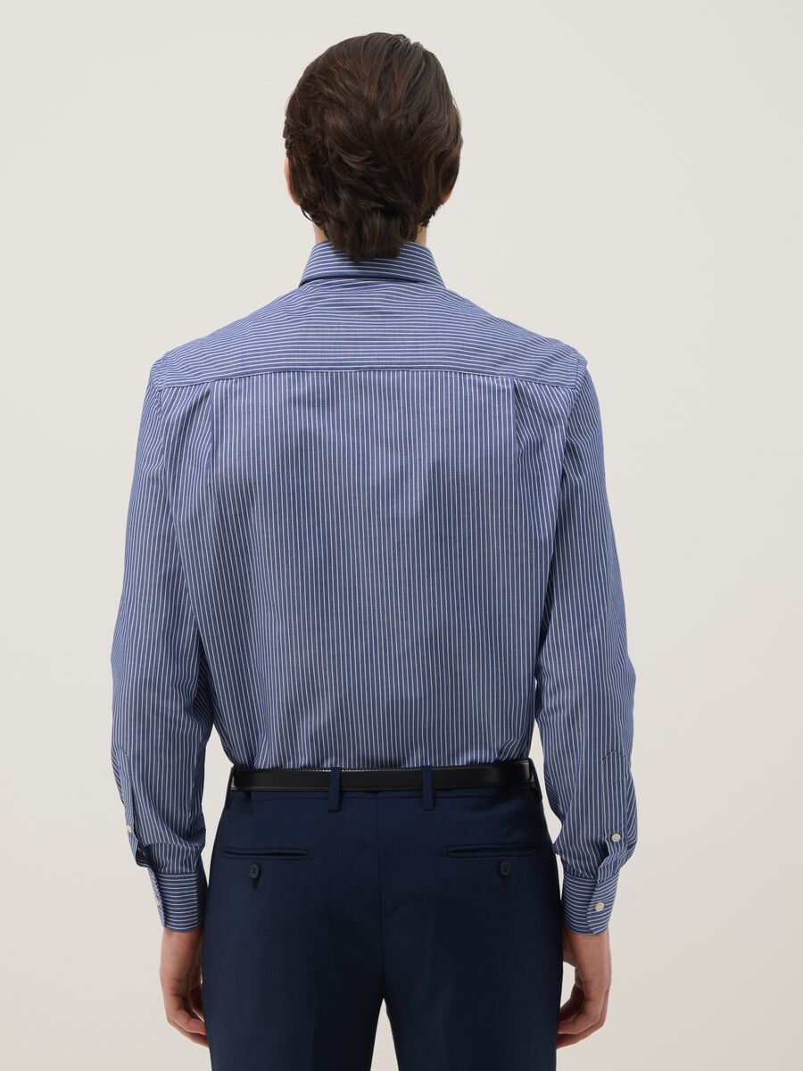 Multi-coloured striped cotton blend shirt, regular fit_1