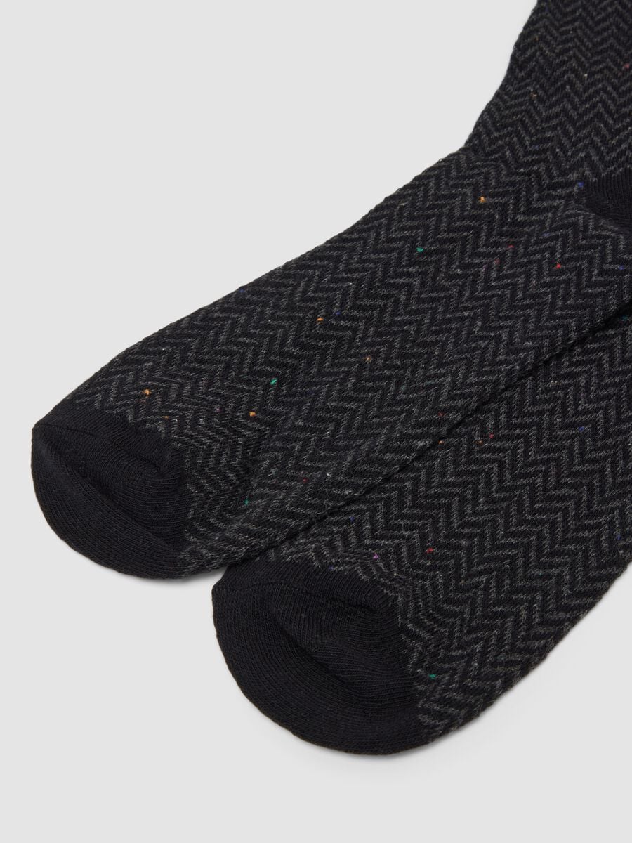 3-pack of long grey and black socks in stretch organic cotton_2
