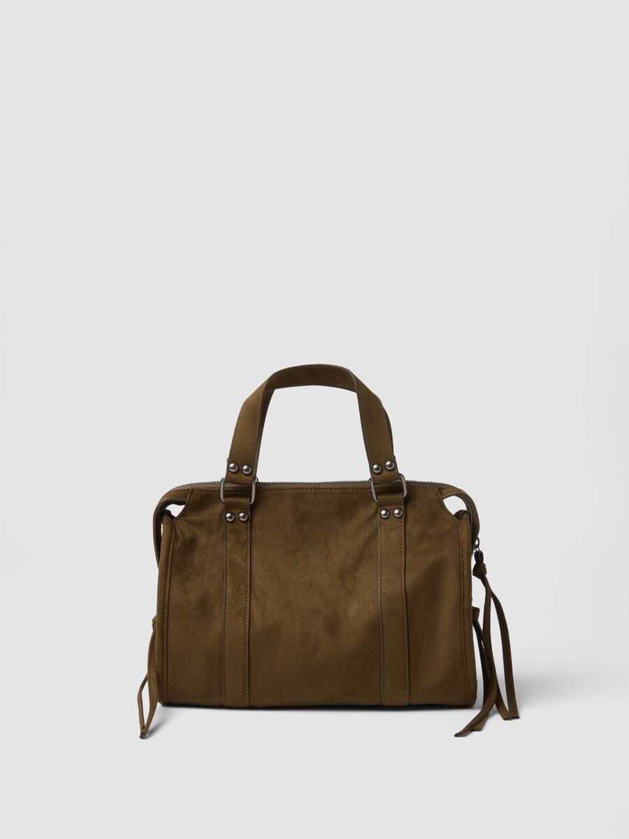 Green stretch-fabric bag with double handles_1