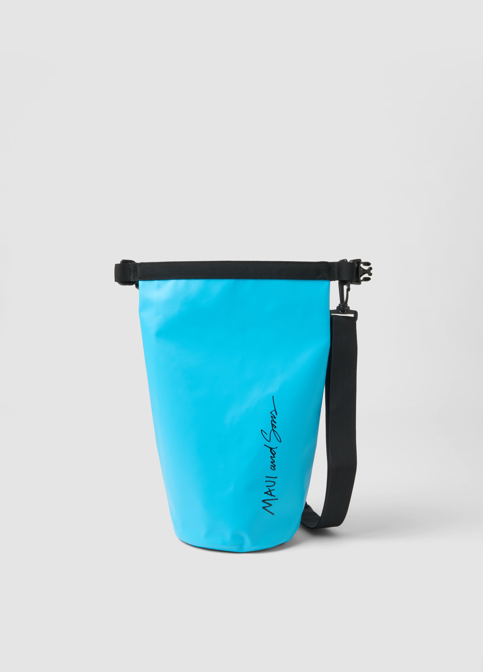 Blue waterproof bag with adjustable shoulder strap