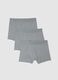 Set of three grey stretch cotton boxers, regular fit_4
