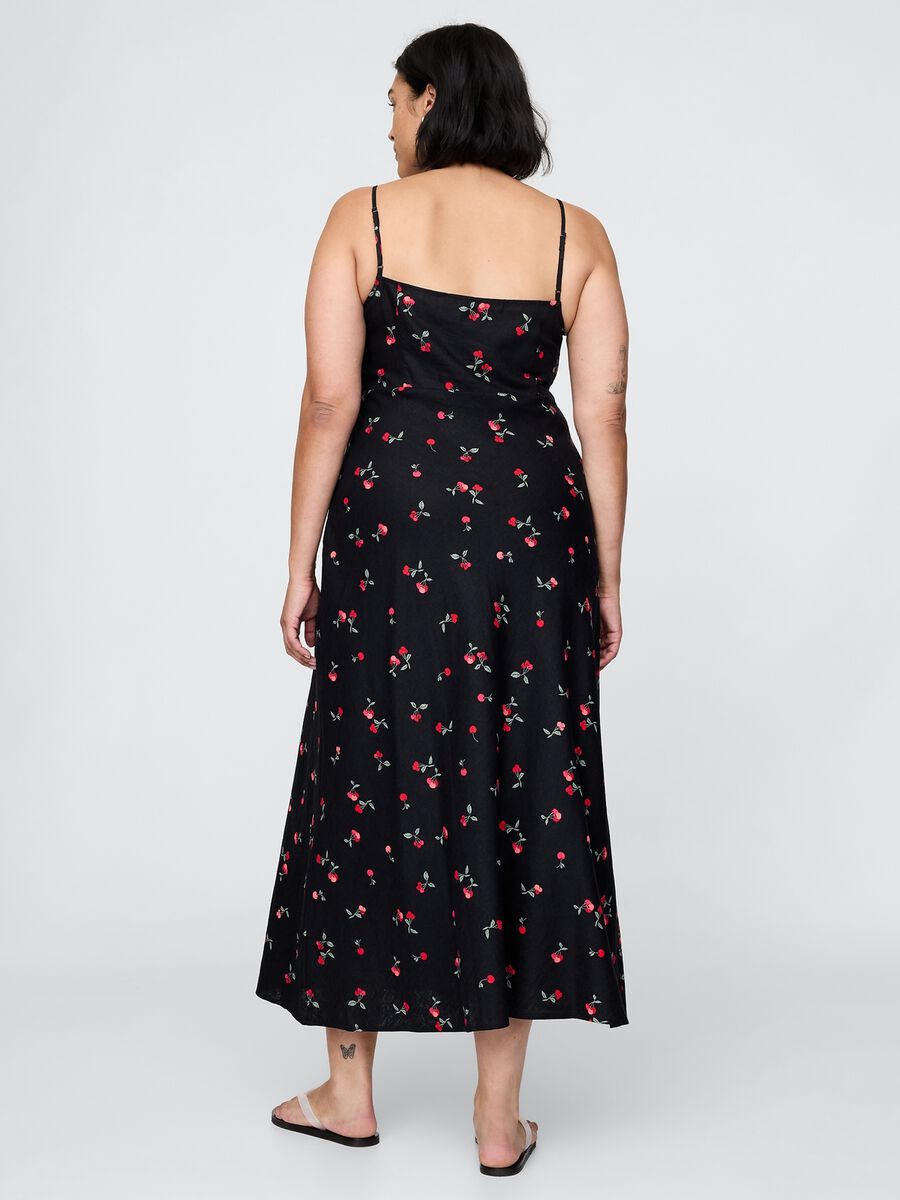 Black Long Dress with Floral Print_4