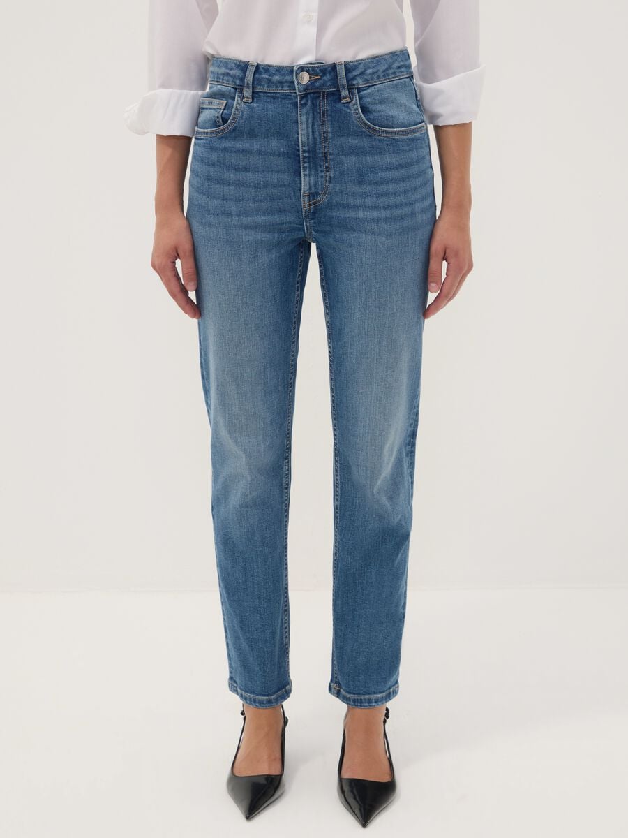Slim-fit stretch cotton denim jeans_1