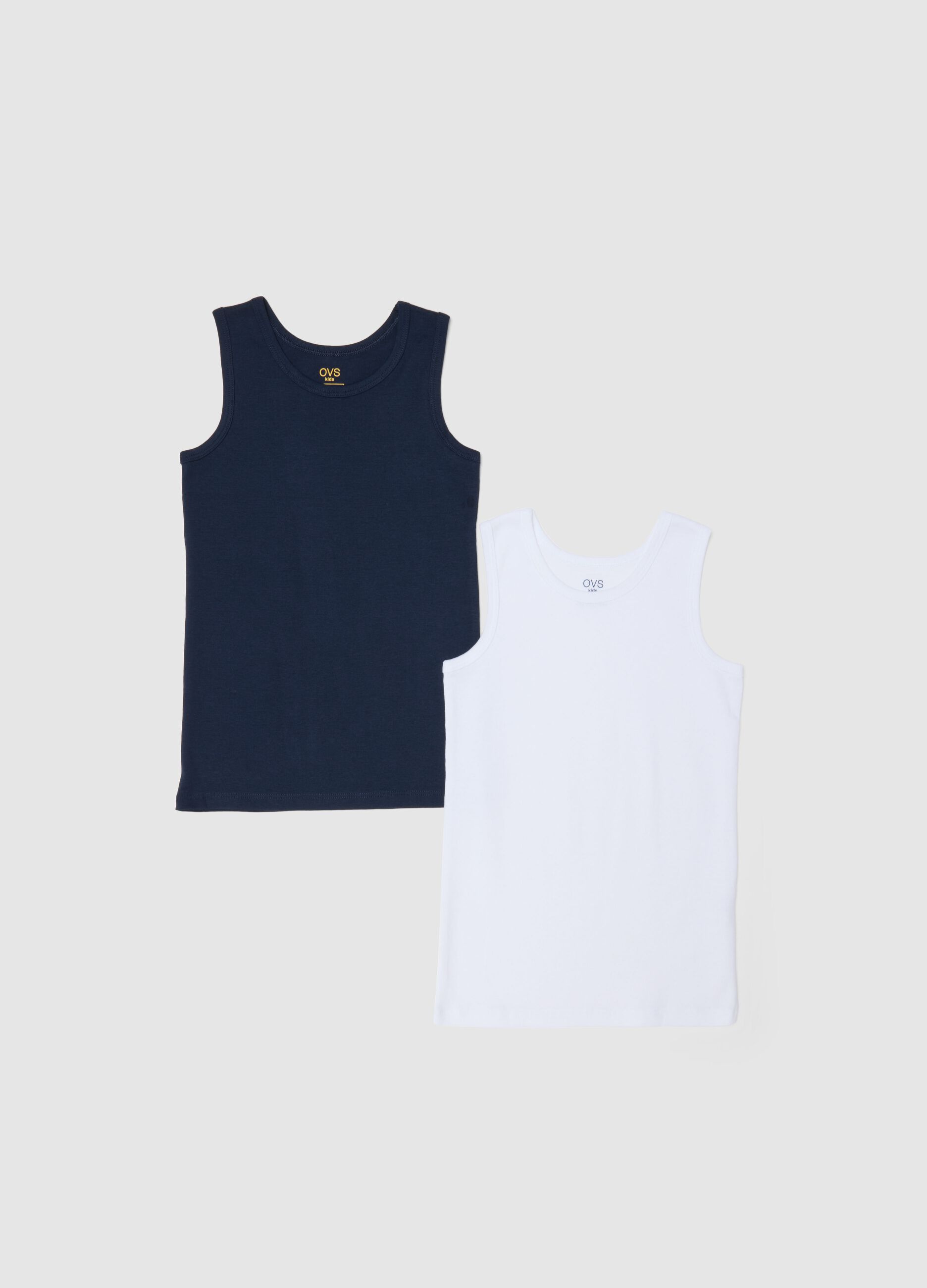 Pack of multicolour pure cotton vests for children - regular fit