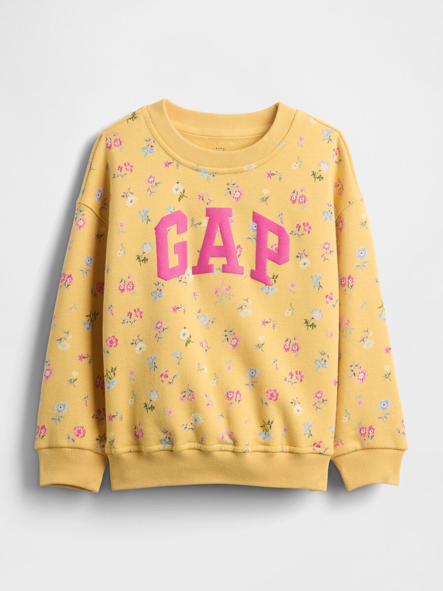 Yellow Sweatshirt with Flowers and Logo_0