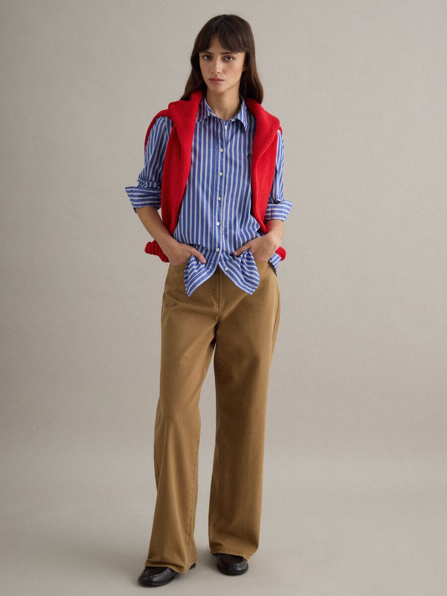 Multicoloured striped pure cotton shirt, regular fit_2