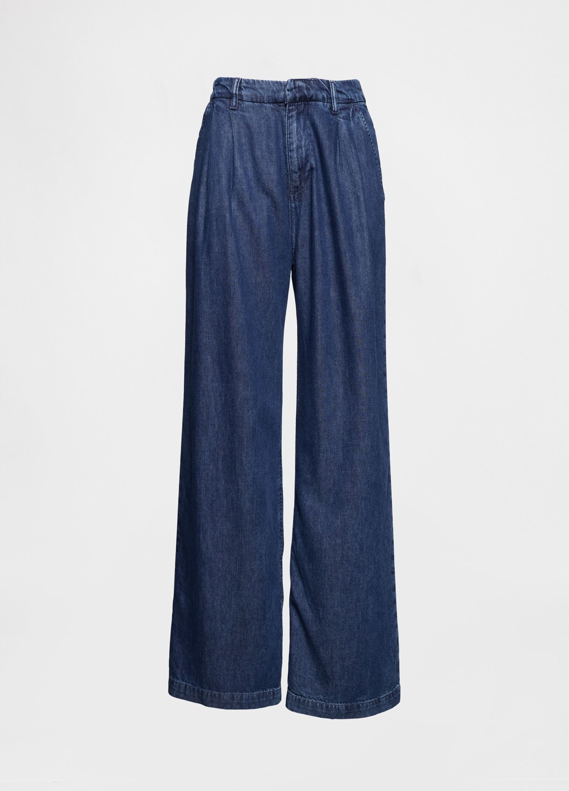 Palazzo Trousers in Denim