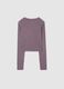 Purple Henley cotton blend fitted girl's T-shirt_4