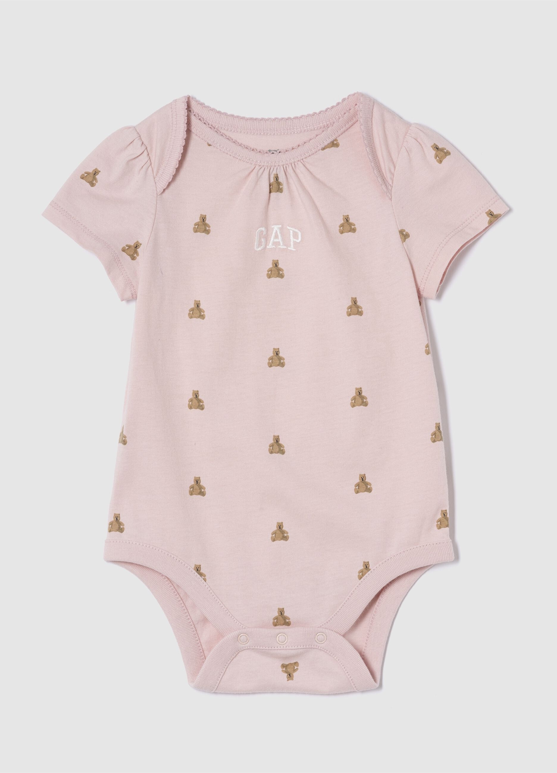 Pink Bodysuit for Newborns in Pure Cotton by GAP Kids