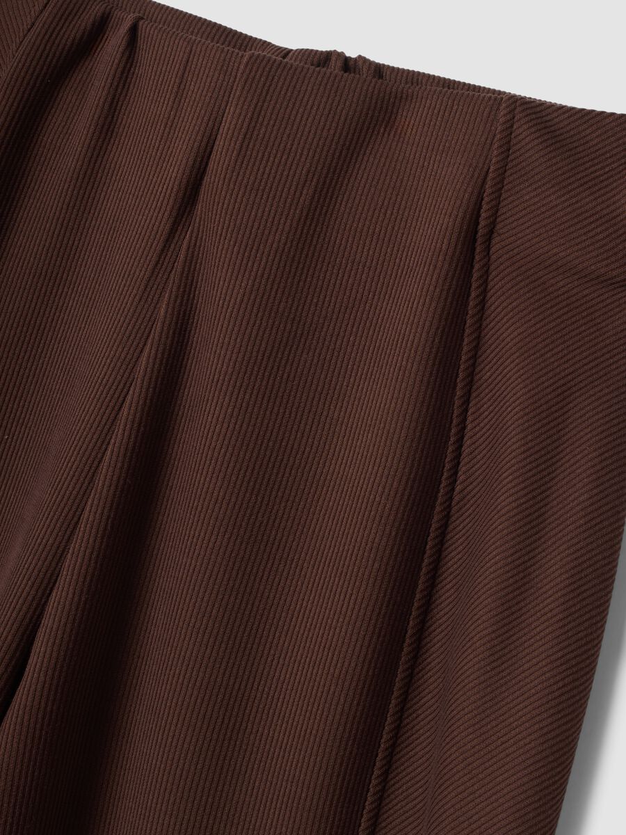 Pantaloni marroni in modal elasticizzato wide leg ALTAVIA STUDIO_5
