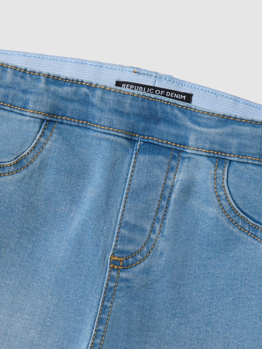 Girls' azure cotton blend flare fit jeggings_2