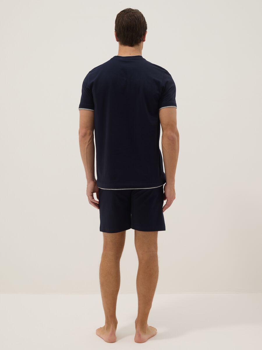 Pigiama blu in puro cotone mercerizzato_2