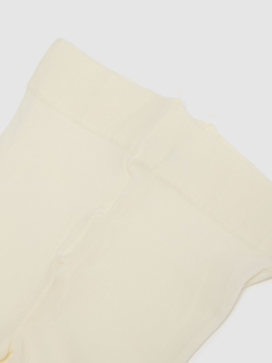 Collant da bambina in tessuto elasticizzato beige_1