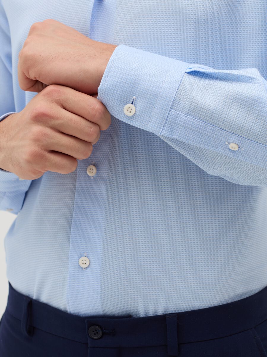 Slim-fit shirt with micro pattern_3