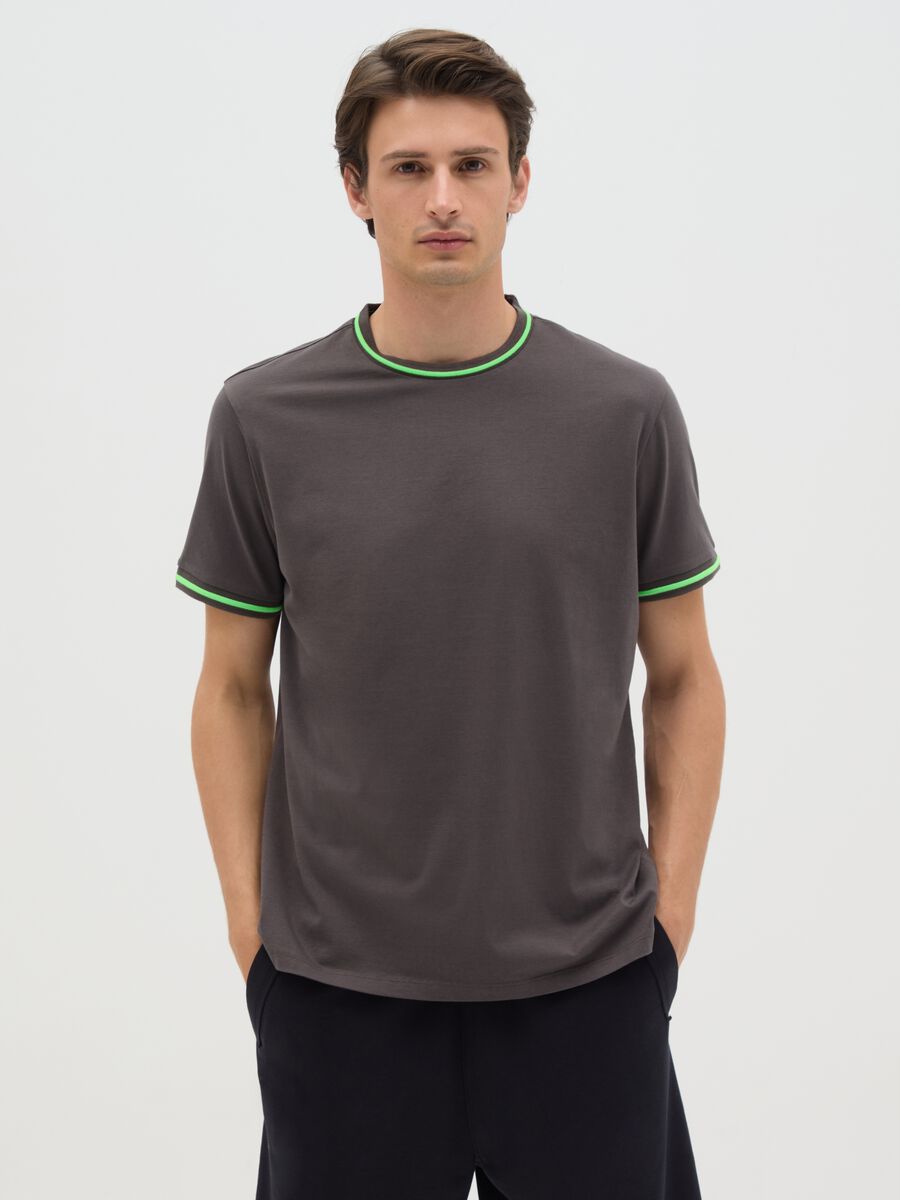 Men's grey regular fit pure cotton t-shirt_0