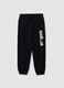 Blue oversized pure cotton joggers with &ldquo;Get Hyped&rdquo; slogan for boys_3