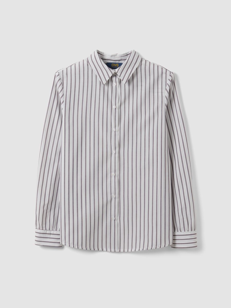 White striped long-sleeve slim-fit shirt_4