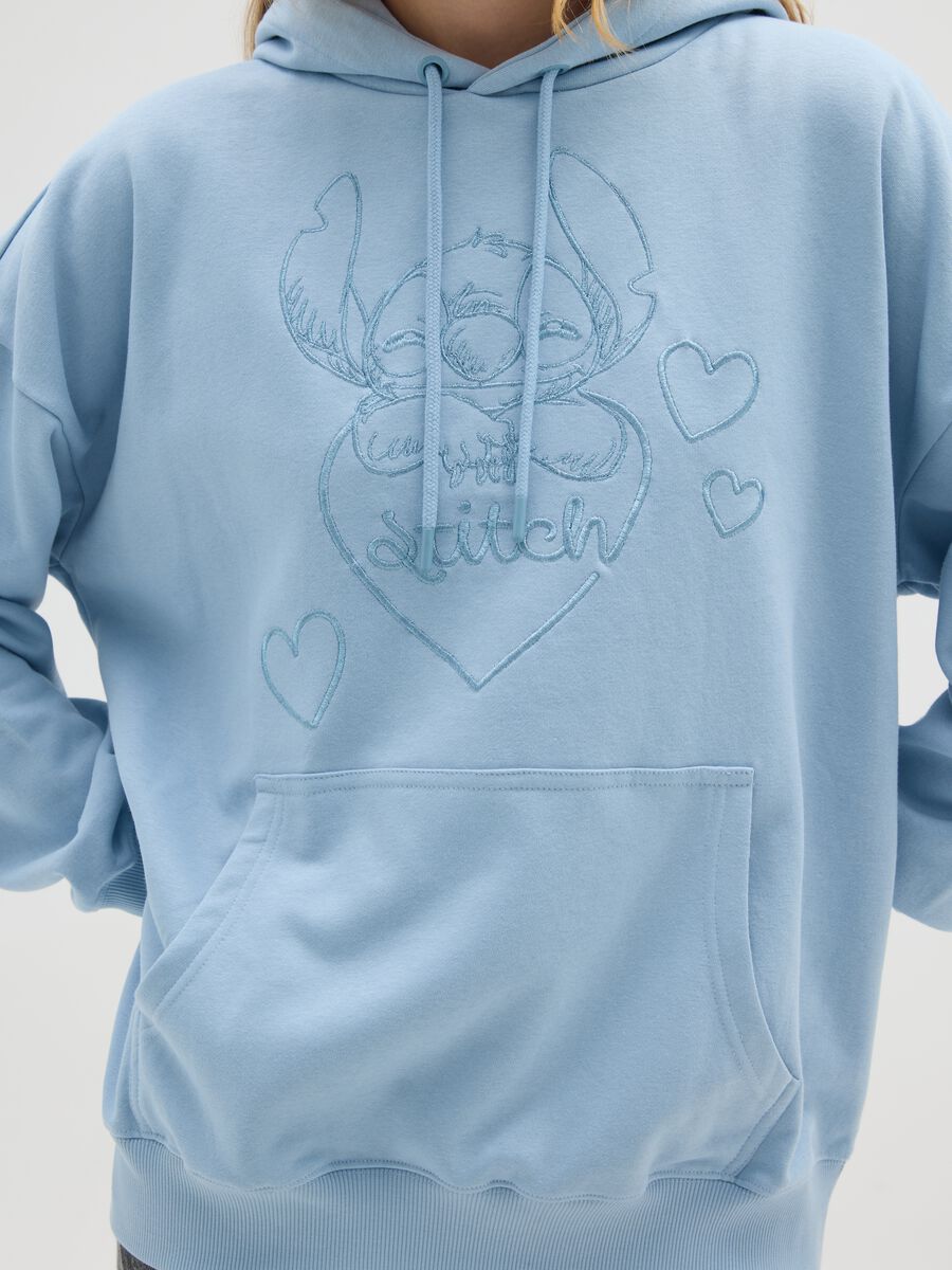Regular fit blue cotton blend sweatshirt_3