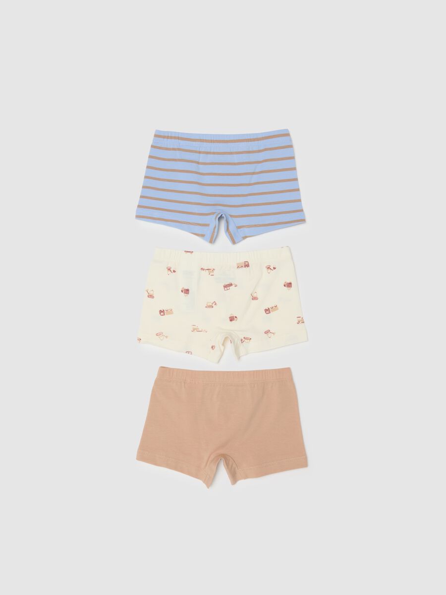 Tripack of multicolour cotton blend regular fit baby boxer shorts_1