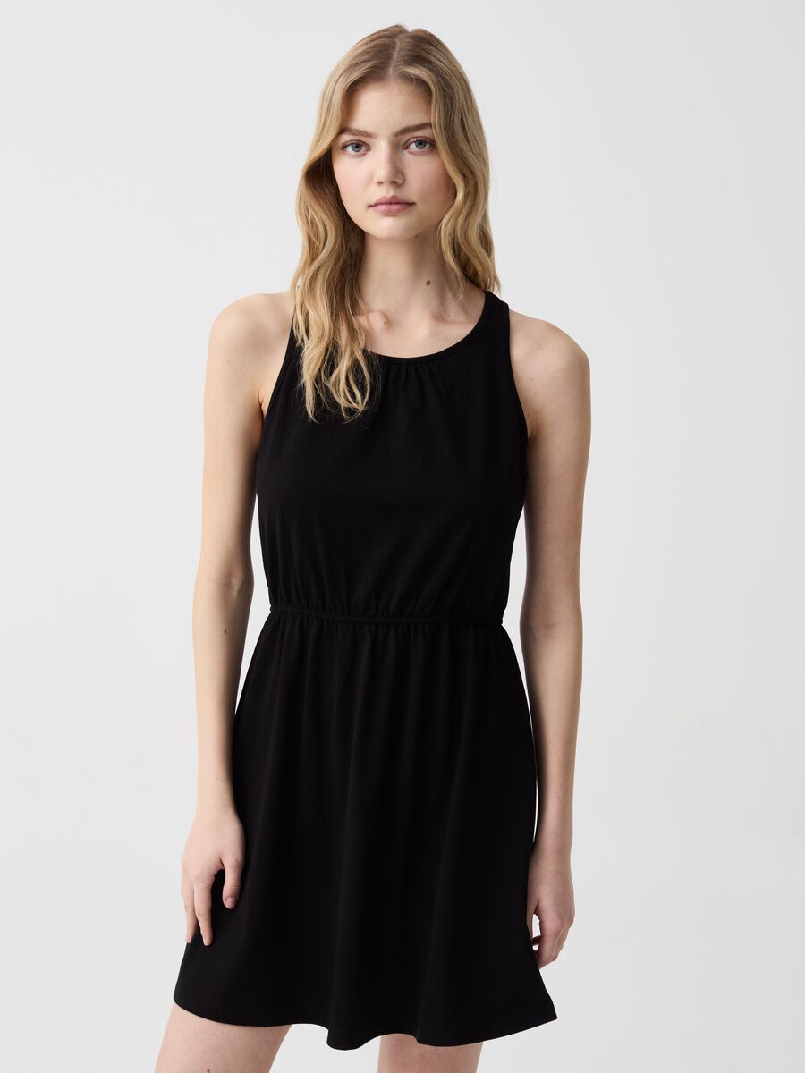 Sleeveless cotton dress_0