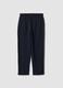 Navy blue stretch viscose regular-fit trousers_2