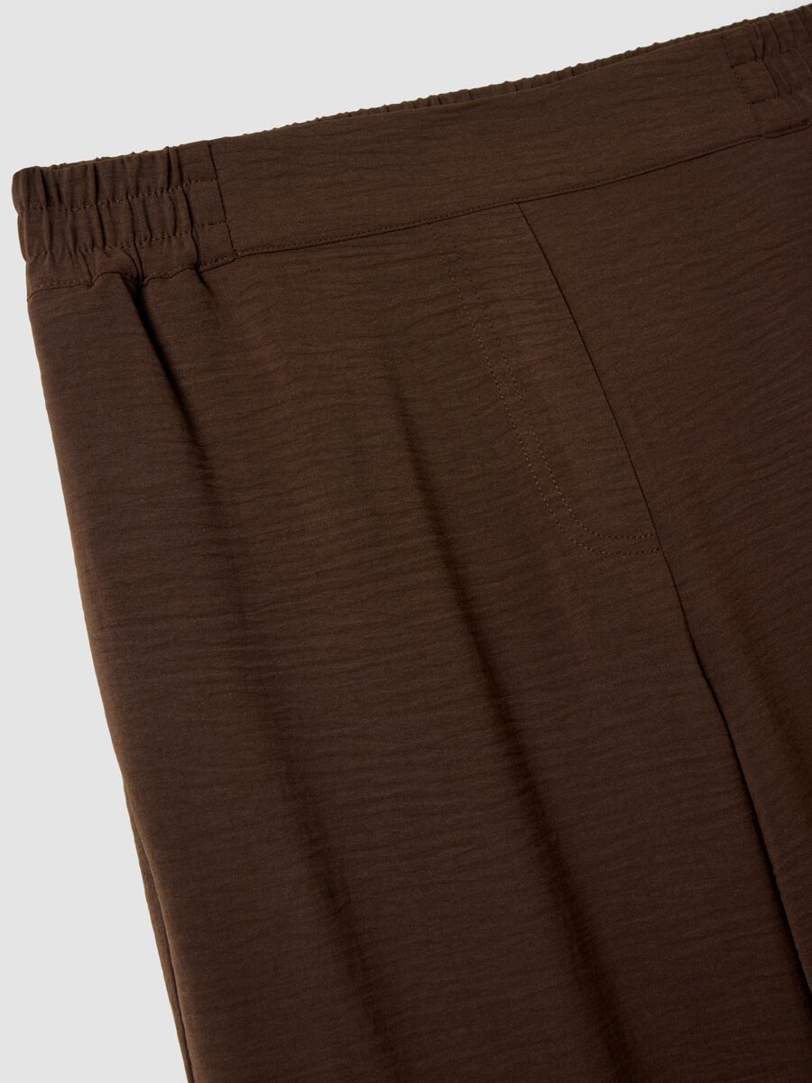 Brown wide-leg trousers with elasticated waist_5