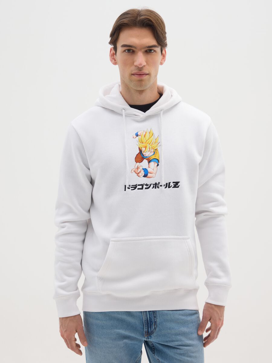 White Hoodie with Dragon Ball Z Print_0