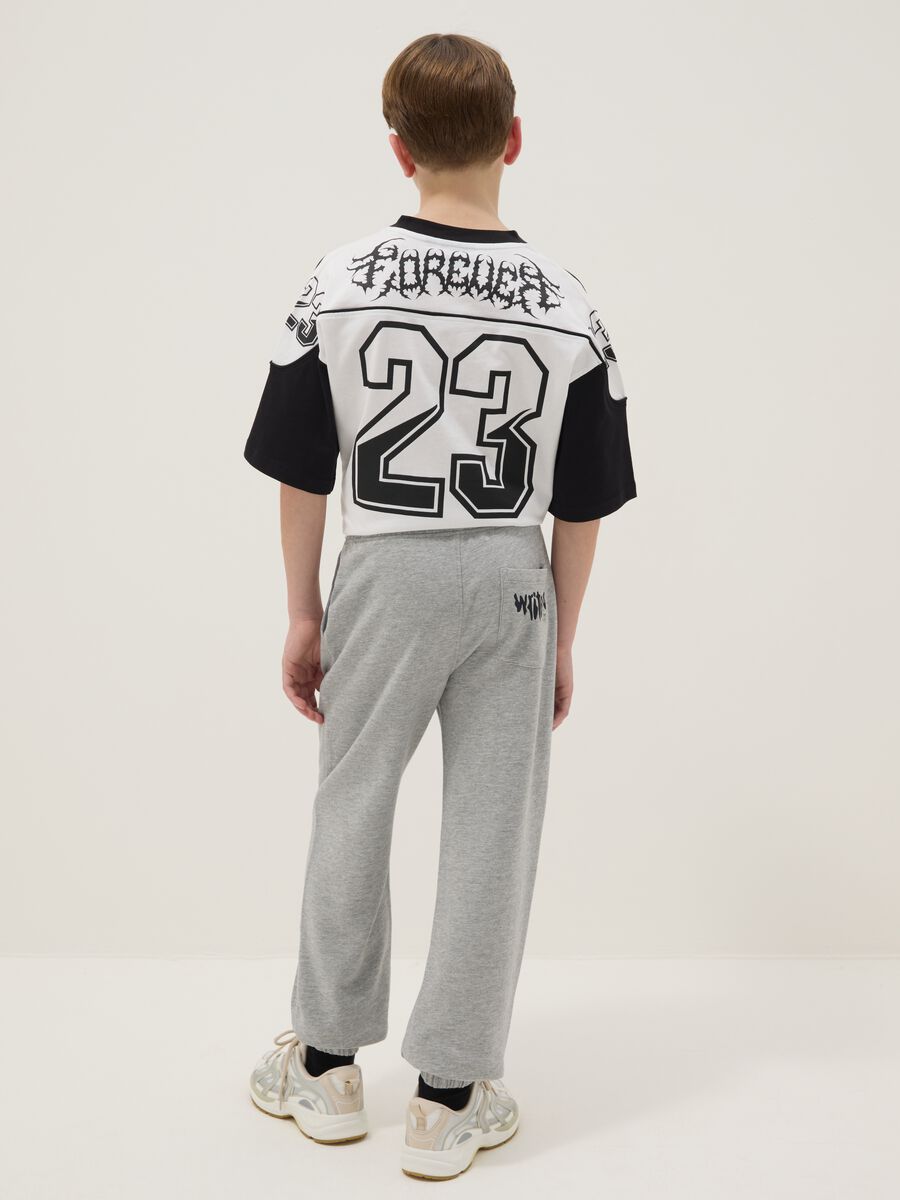 Boys' Regular Fit Grey Cotton and Viscose Blend Jogger Trousers_1