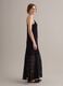 Long black crochet dress with V-neck, regular fit_1
