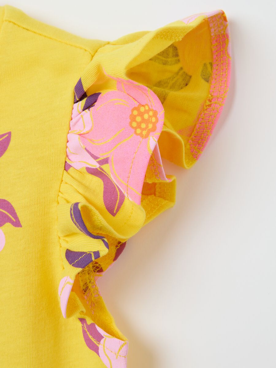 Yellow pure cotton girl's dress, regular fit_2
