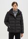 Black regular fit padded jacket with zip and side pockets_1