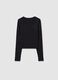 Girls' Black Stretch Cotton Regular Fit T-Shirt_1