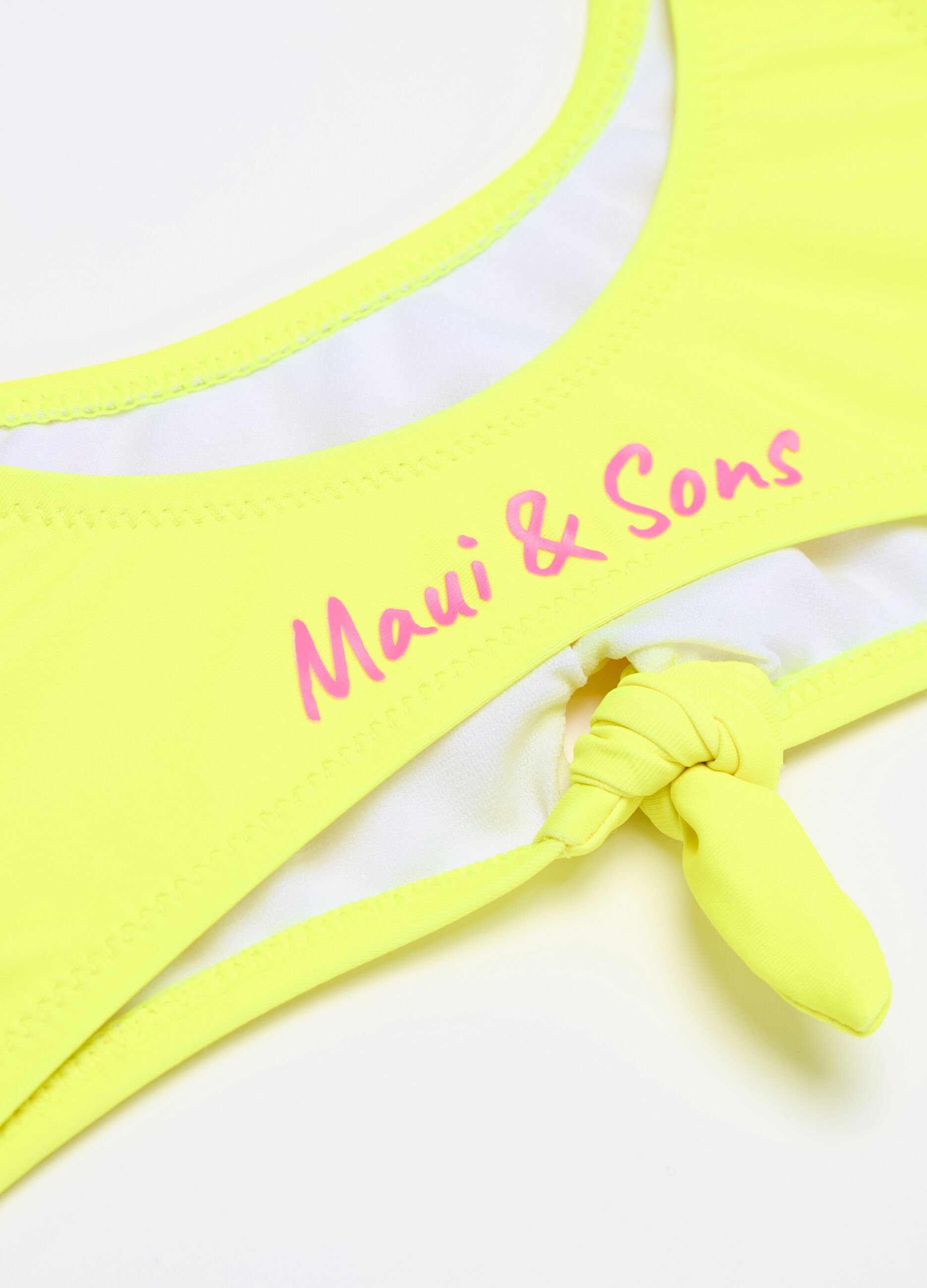 Floral bikini with knot and logo print