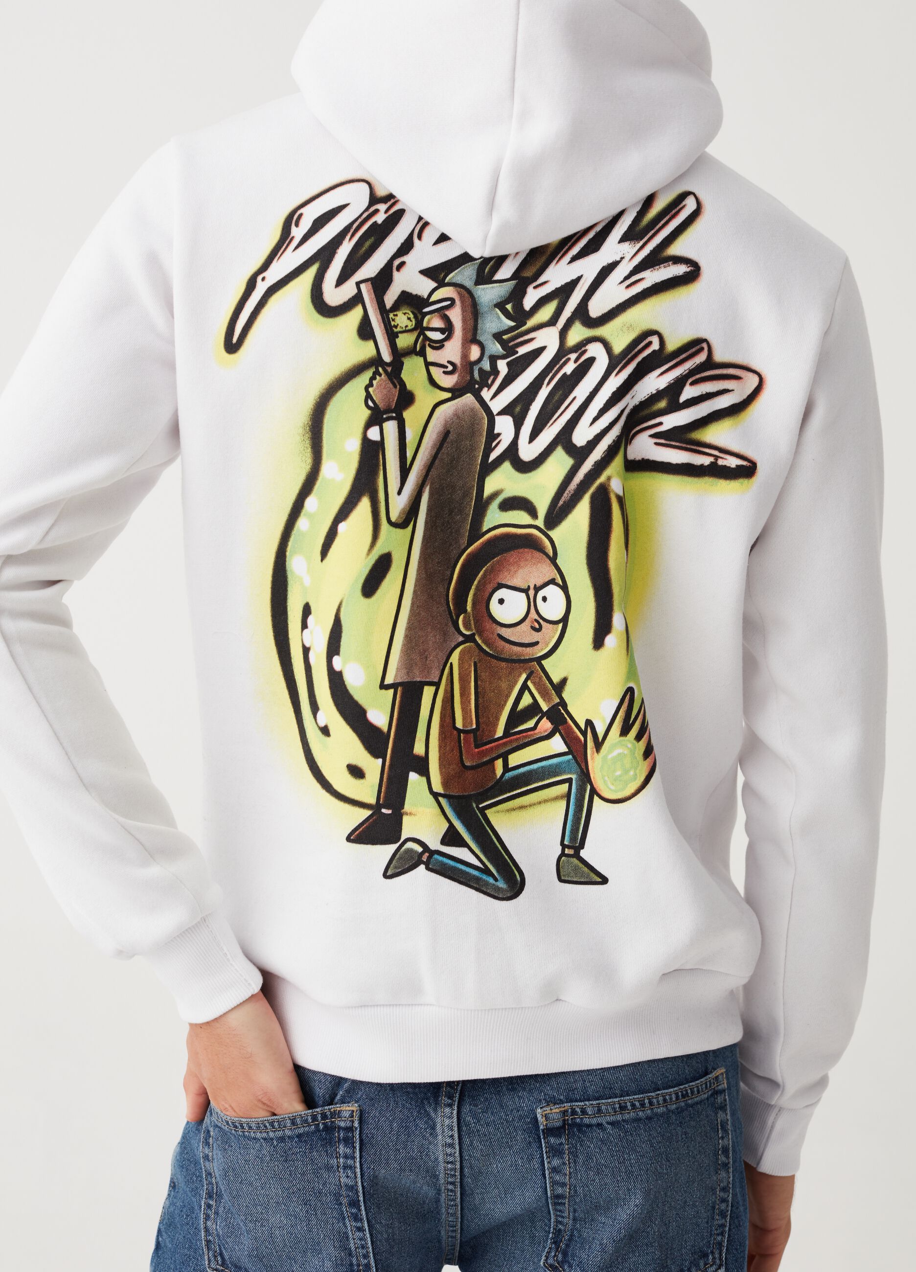 Felpa rick cheap e morty bianca
