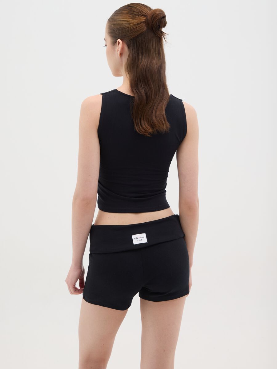 Women's Black Fitted Cotton Tank Top_3