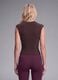 Brown fitted ribbed stretch-modal T-shirt ALTAVIA STUDIO_2