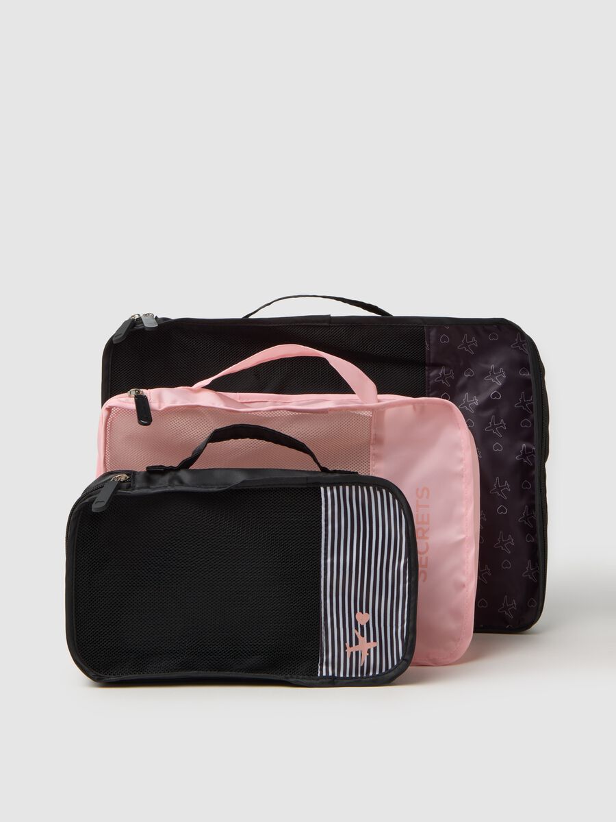 Set di organizer da viaggio multicolor con mesh_0