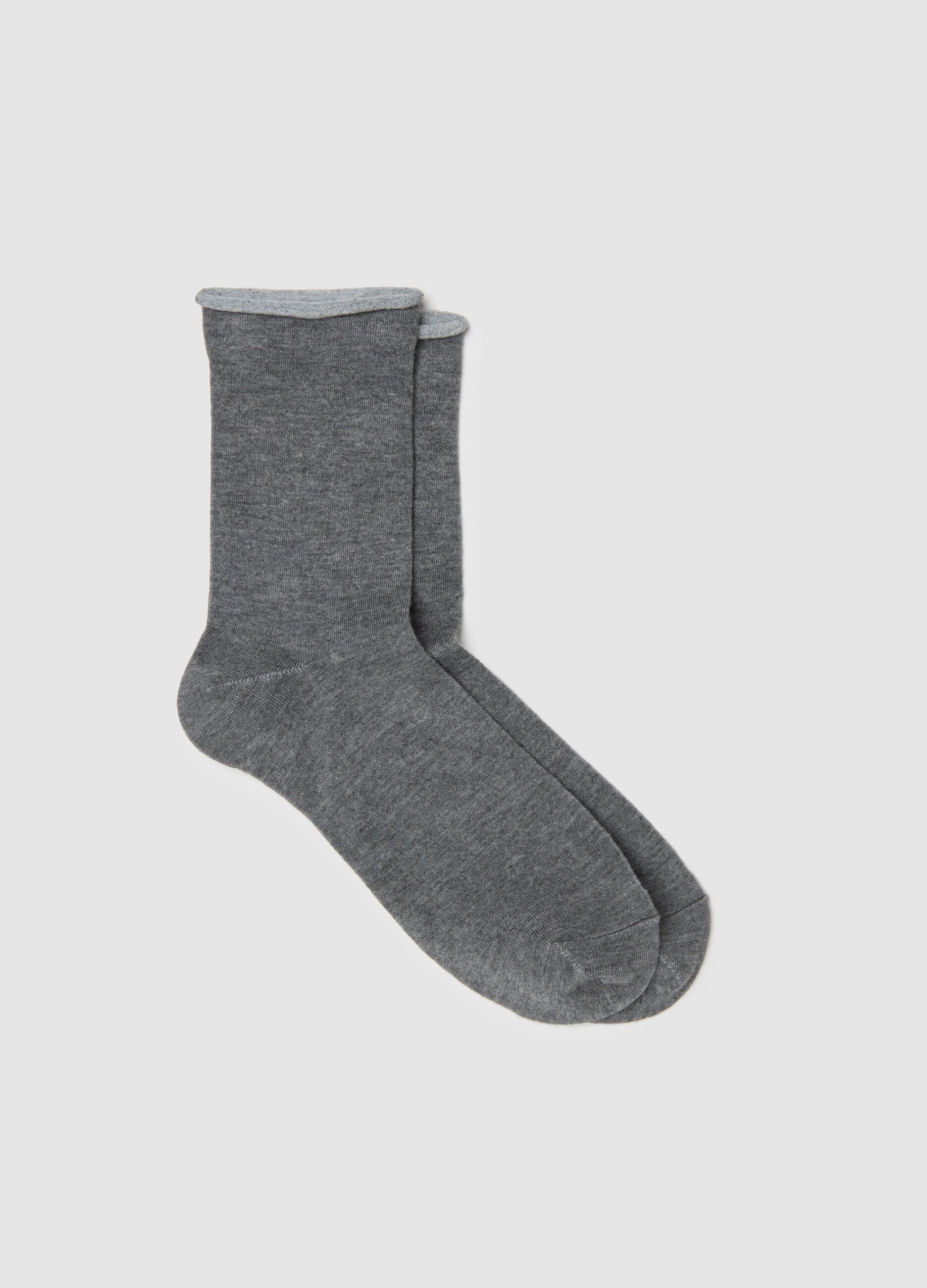 Short Grey Stretch Socks