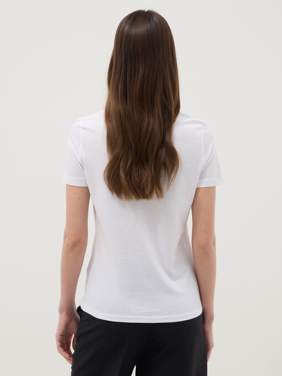 T-shirt in puro cotone bianca regular fit con stampa_3