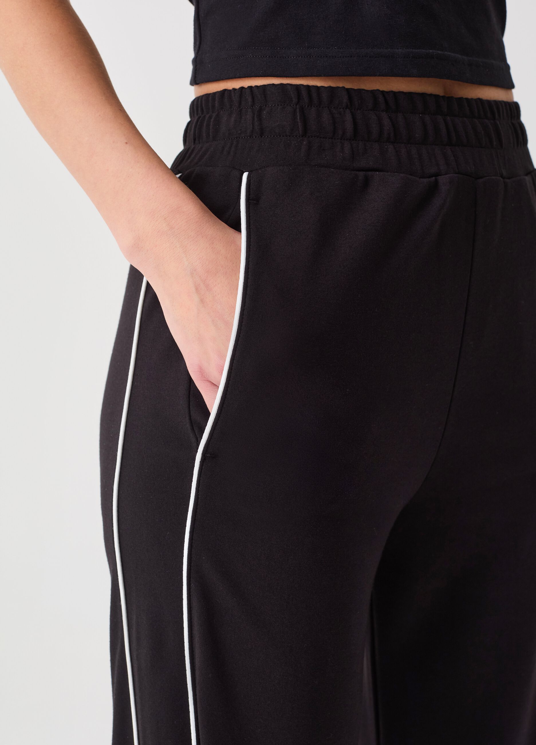 ALTAVIA STUDIO palazzo trousers with contrasting piping