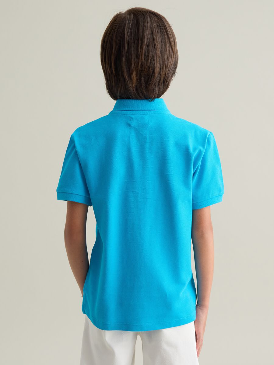 Light Blue Short Sleeve Cotton Polo_4