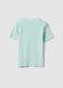Blue fitted cotton stretch T-shirt for girls with embroidery_1