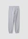 Grey joggers in pure organic cotton with drawstring for boys_5