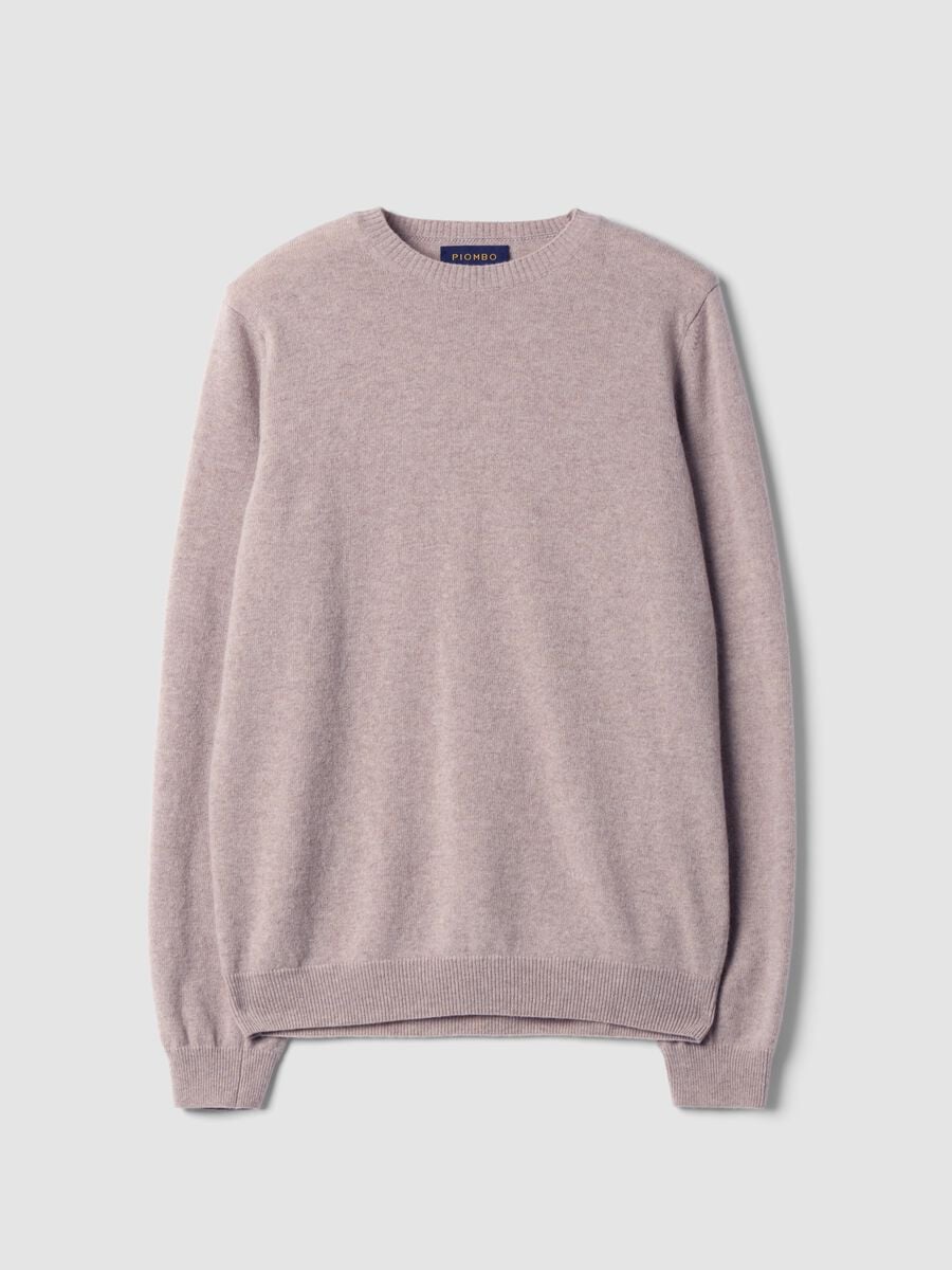 Pullover beige in pura lana a girocollo regular fit_4