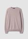 Beige pure wool crew-neck jumper, regular fit_4