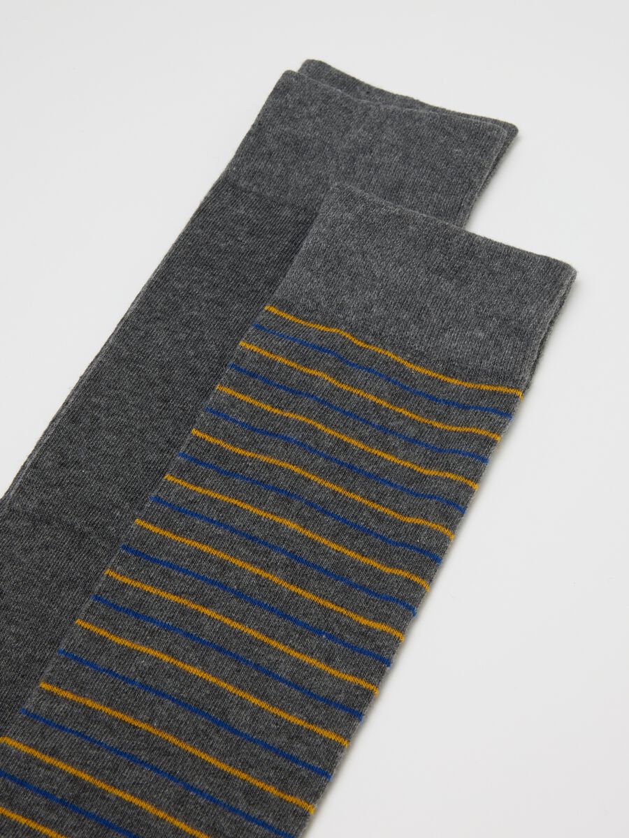 Tripack multicoloured striped long cotton socks_1