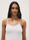 White stretchy viscose slim fit tank top with lace_1