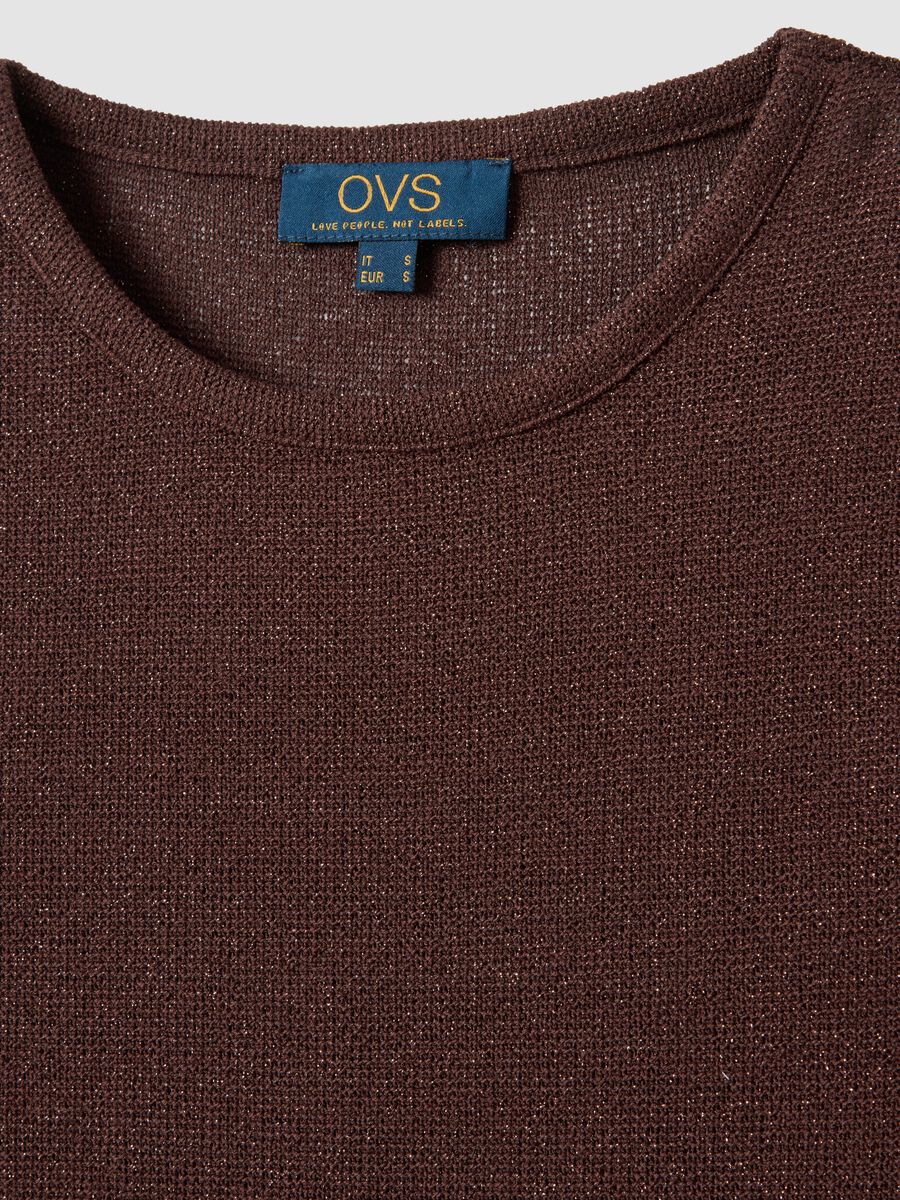 Brown short-sleeve viscose-blend T-shirt, regular fit_5