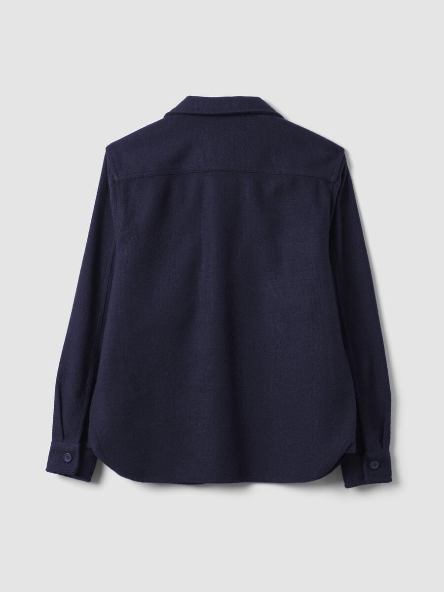 Blue wool and viscose-blend shacket with buttons, oversized fit_6