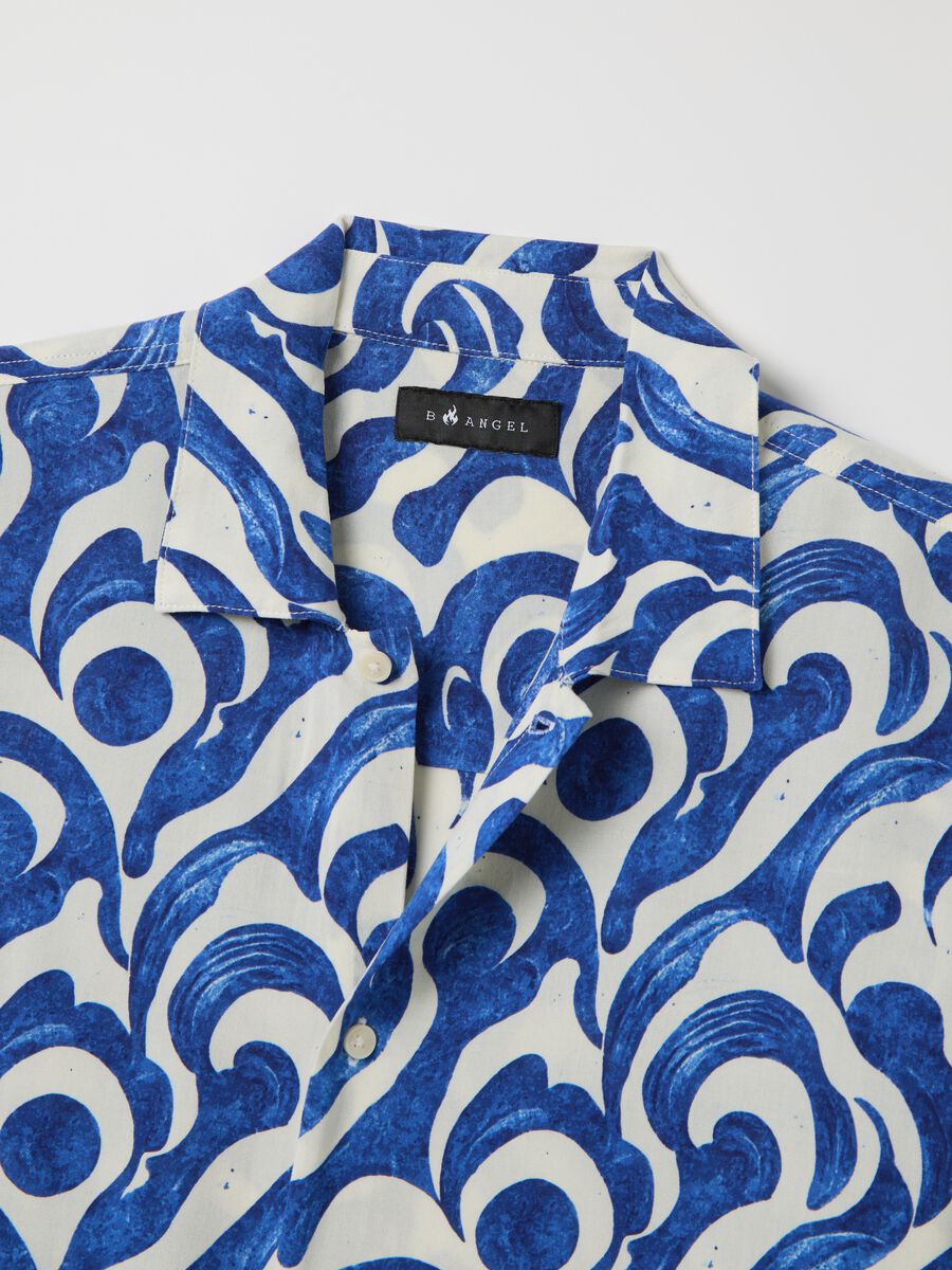 Oversized blue patterned viscose shirt_5